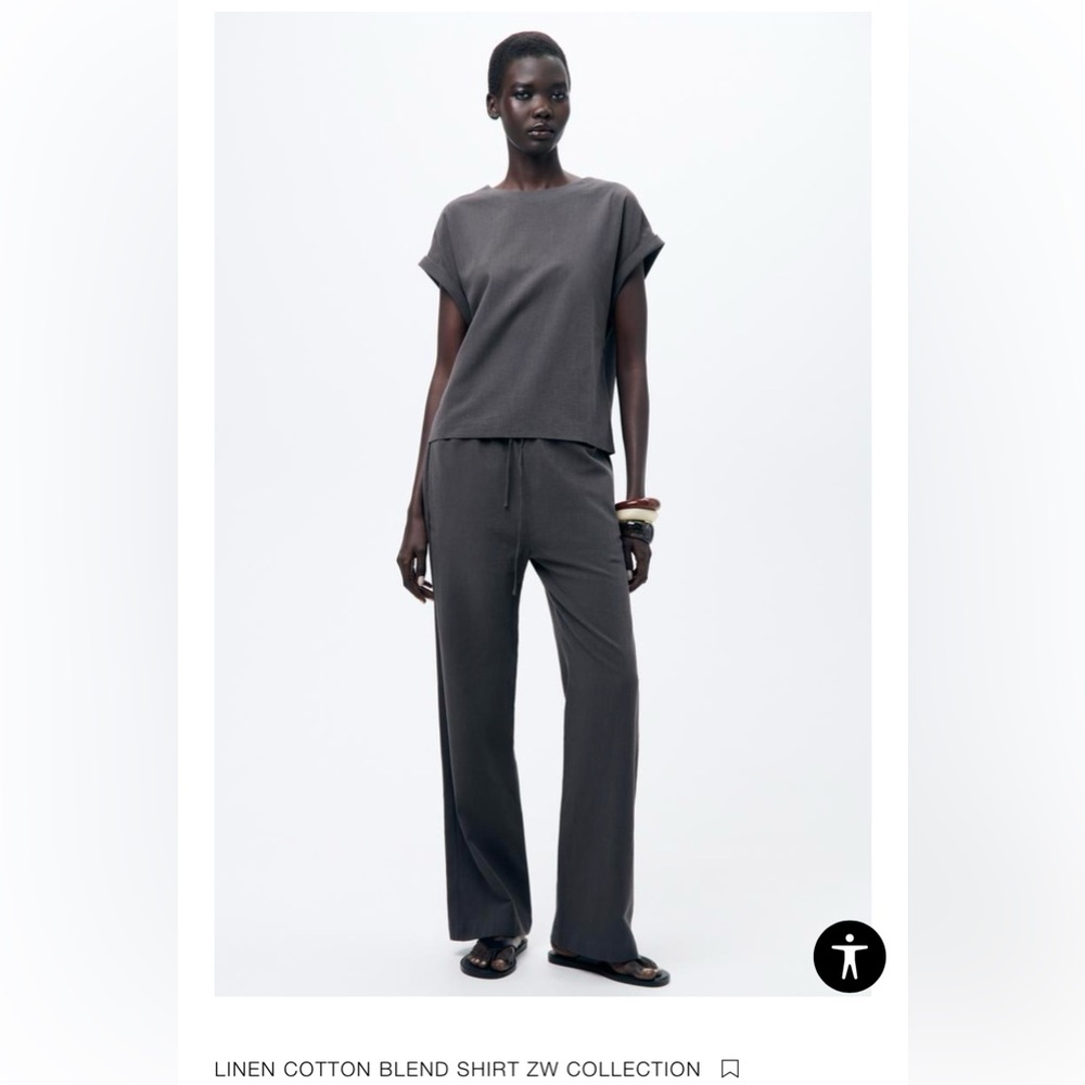 Zara Linen cotton blend shirt ZW collection NEW WITH TAGS